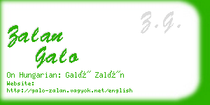 zalan galo business card